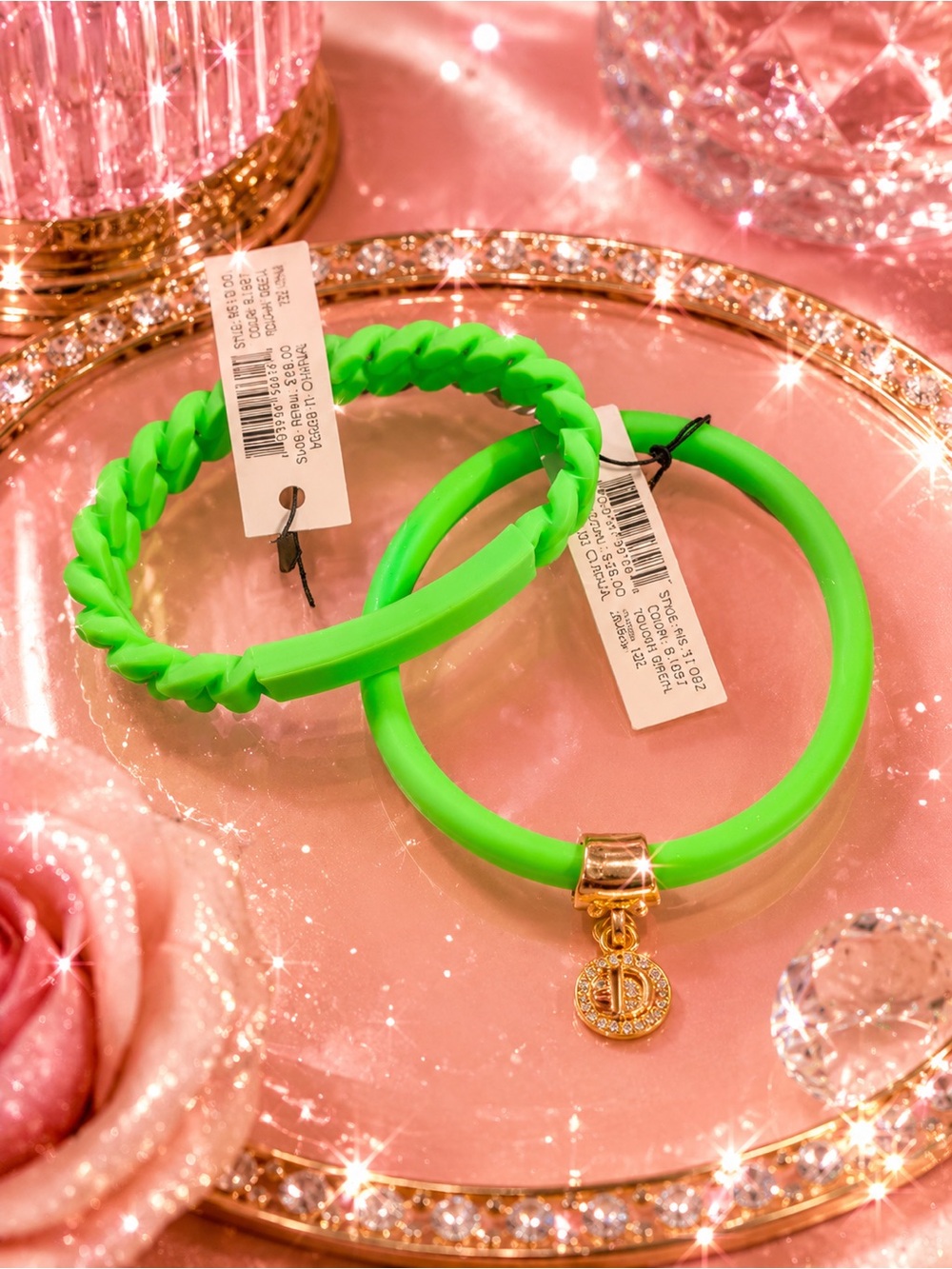 Marc By Marc Jacobs Neon Green Silicone Bracelet Set